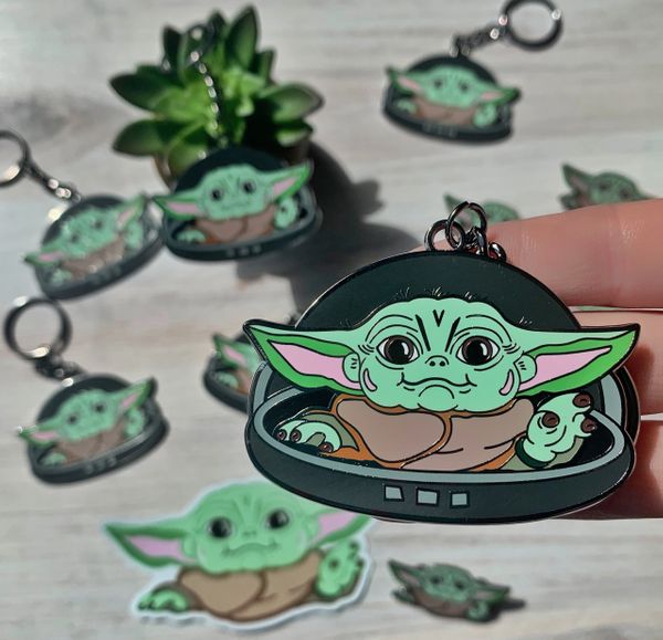 Baby Yoda Reaching Out Keychain
